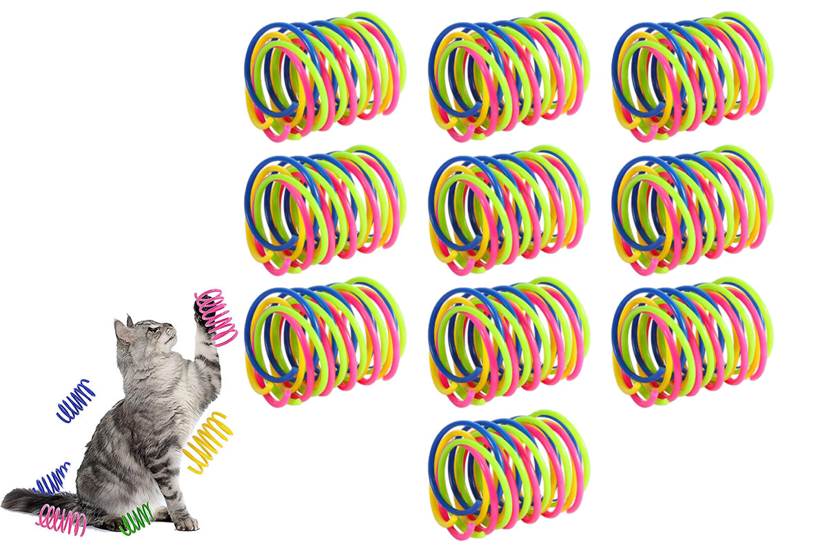 40 Piece Cat Kitten Colorful Plastic Spring Bouncy Toy