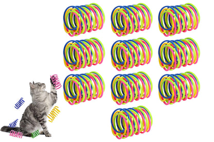40 Piece Cat Kitten Colorful Plastic Spring Bouncy Toy