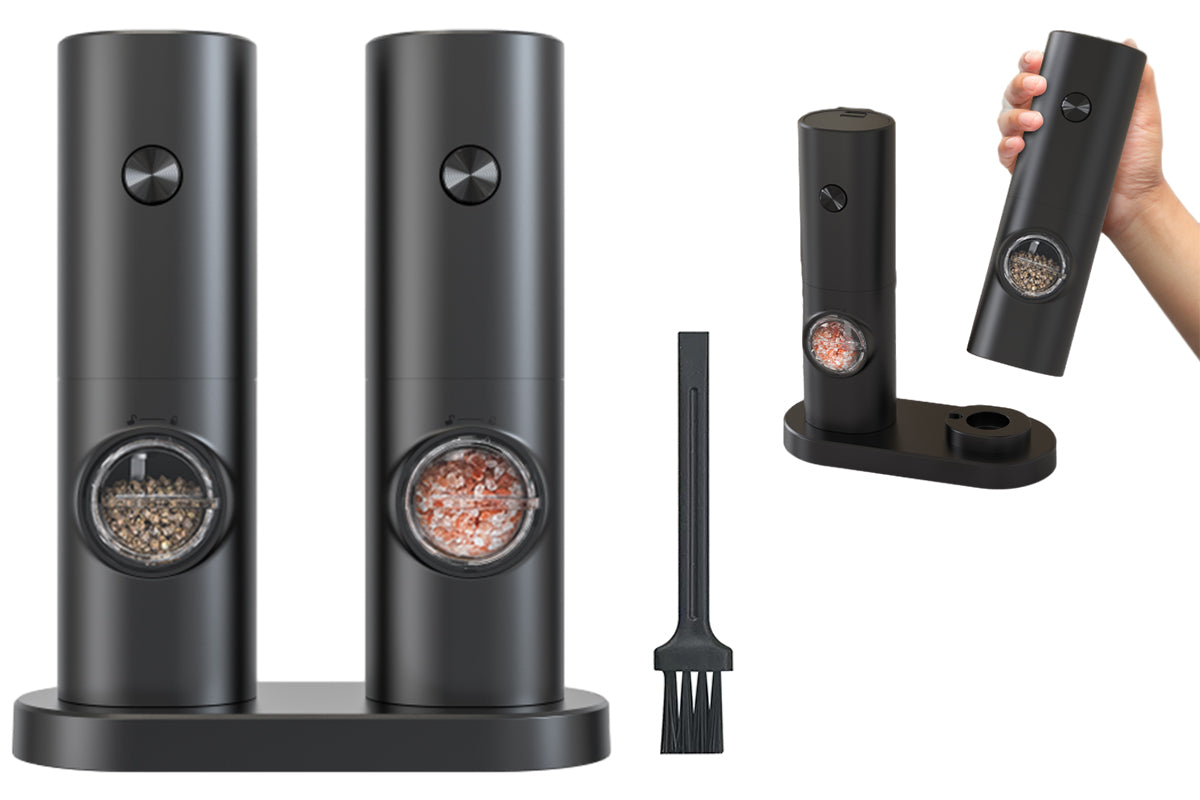 2Pcs Electric Salt And Pepper Grinder Set Automatic Salt Pepper Grinder Mill