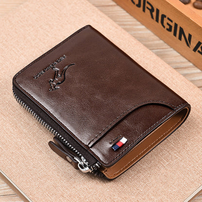 RFID Shielding PU Wallet Anti-theft Cash Credit Card Holder ID Purse Brown