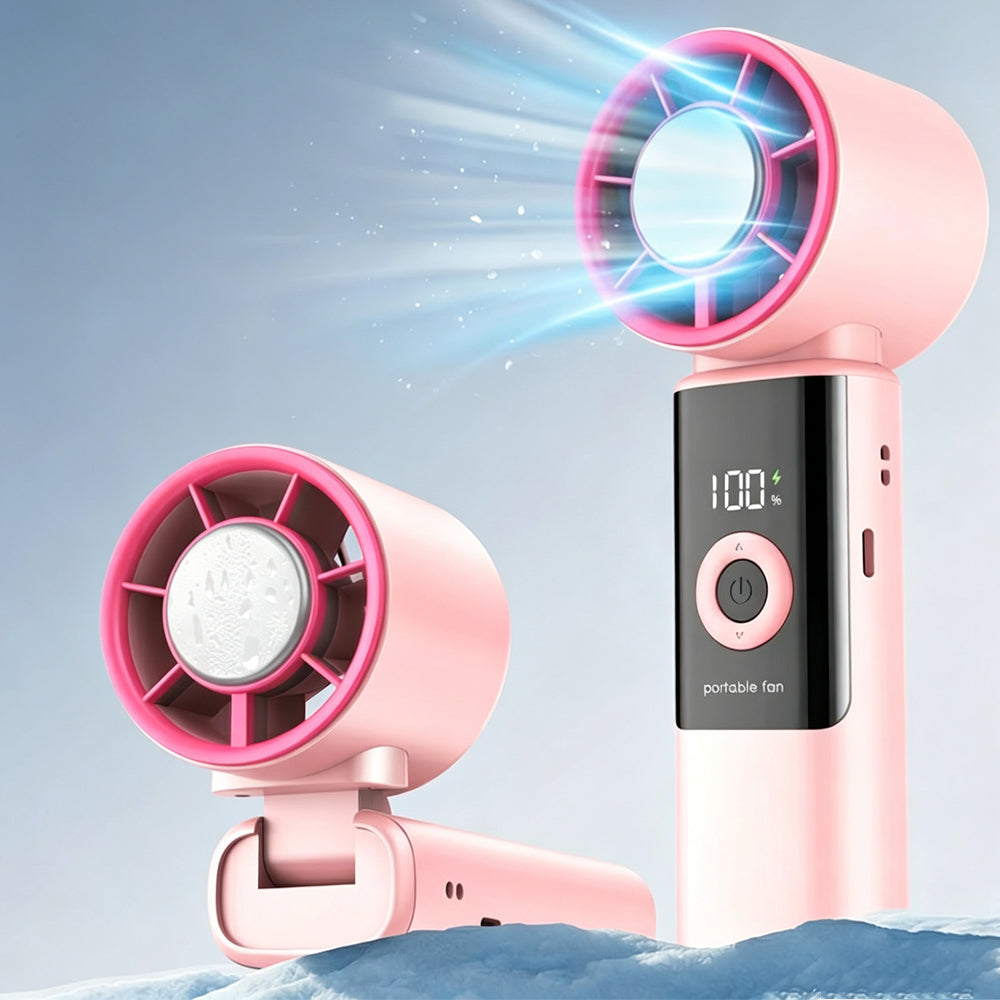 Semiconductor Cooling Handheld Fan 199 Speeds Portable Fan - Pink