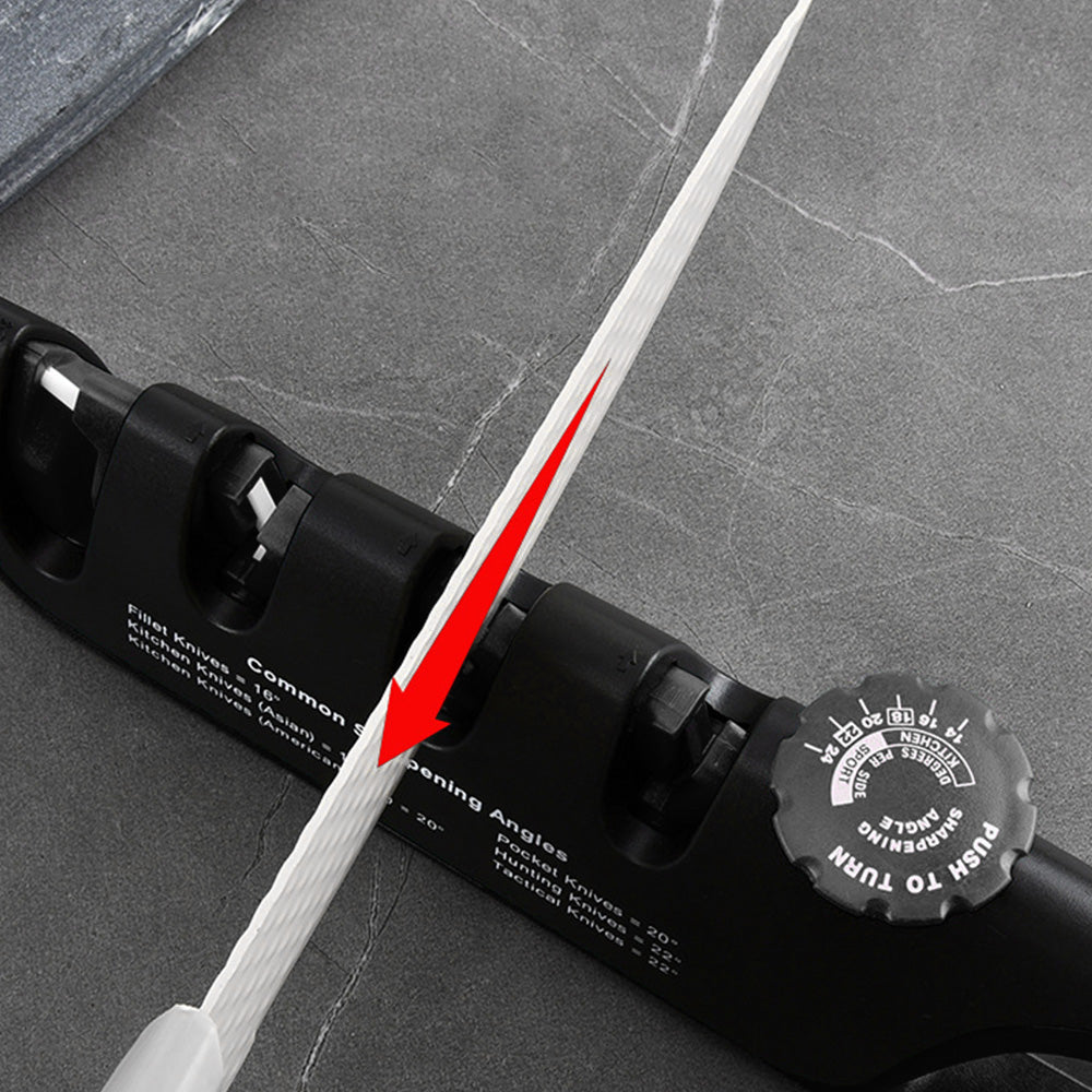 4 In 1 Scissors Sharpener Tool Knife Sharpeners With 6 Adjustable Angle For Kitchen Black