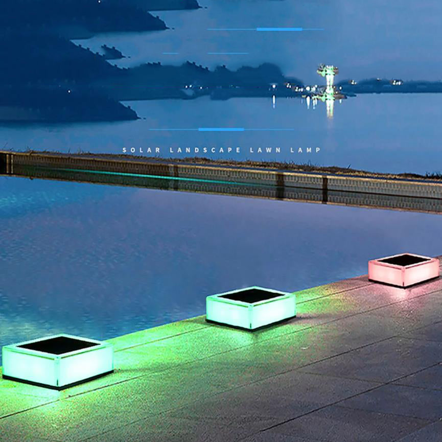2Pcs Solar Column Lamp Outdoor 28 LEDs Wall Fence Column Lamp