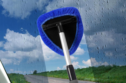Car Window Cleaner with 4 Washable Microfiber Pads - Blue