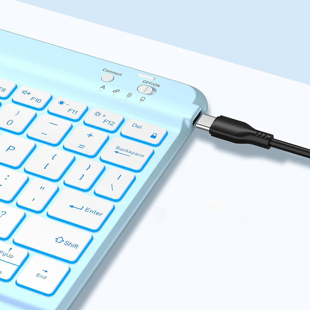 Bluetooth Keyboard Case for iPad 11th 10th Gen A16 Backlit Cover-Blue