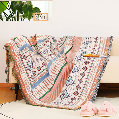 Aztec Style Throw Blanket Bohemian Sofa Blanket Cover for Couch Chair Bed Home Outdoor Beach Travel Style 2
