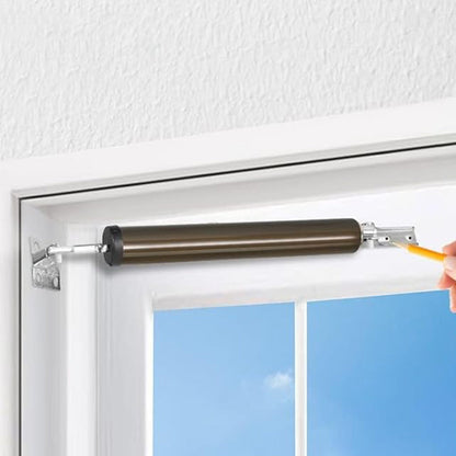 Pneumatic Door Closer with Adjustable Closing Speed Door Shock for Wooden Doors Windows Screen Door Brown