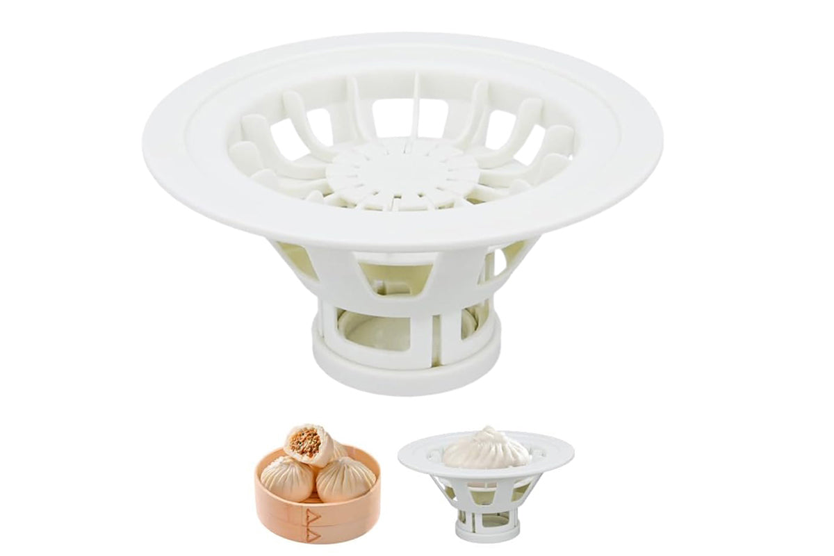 PP Baozi Maker Machine Pastry Pie Steam Bun Mold Non-Stick Beautiful Flower-Shaped Buns Mold-White