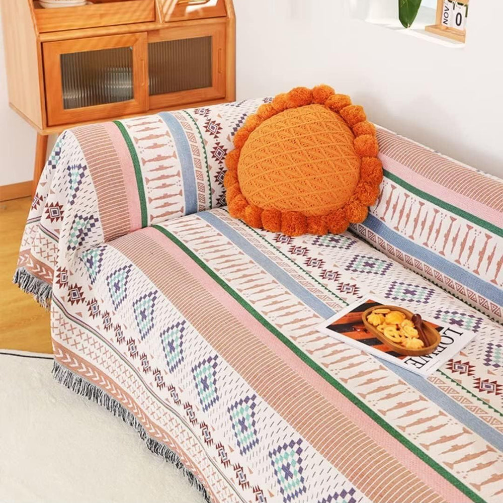 Aztec Style Throw Blanket Bohemian Sofa Blanket Cover for Couch Chair Bed Home Outdoor Beach Travel Style 2