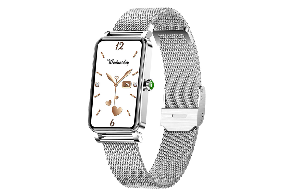 Smart Watch Women Fitness Tracker Sport Bracelet for Android iOS Phones-Silver