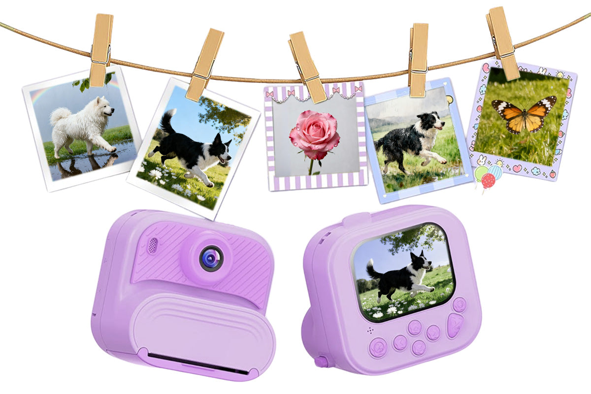 boy and girls DIY Instant Print Camera with 48MP Photo Printer-Purple
