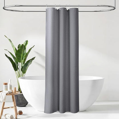 Waffle Weave Water Resistant Shower Curtain - Grey