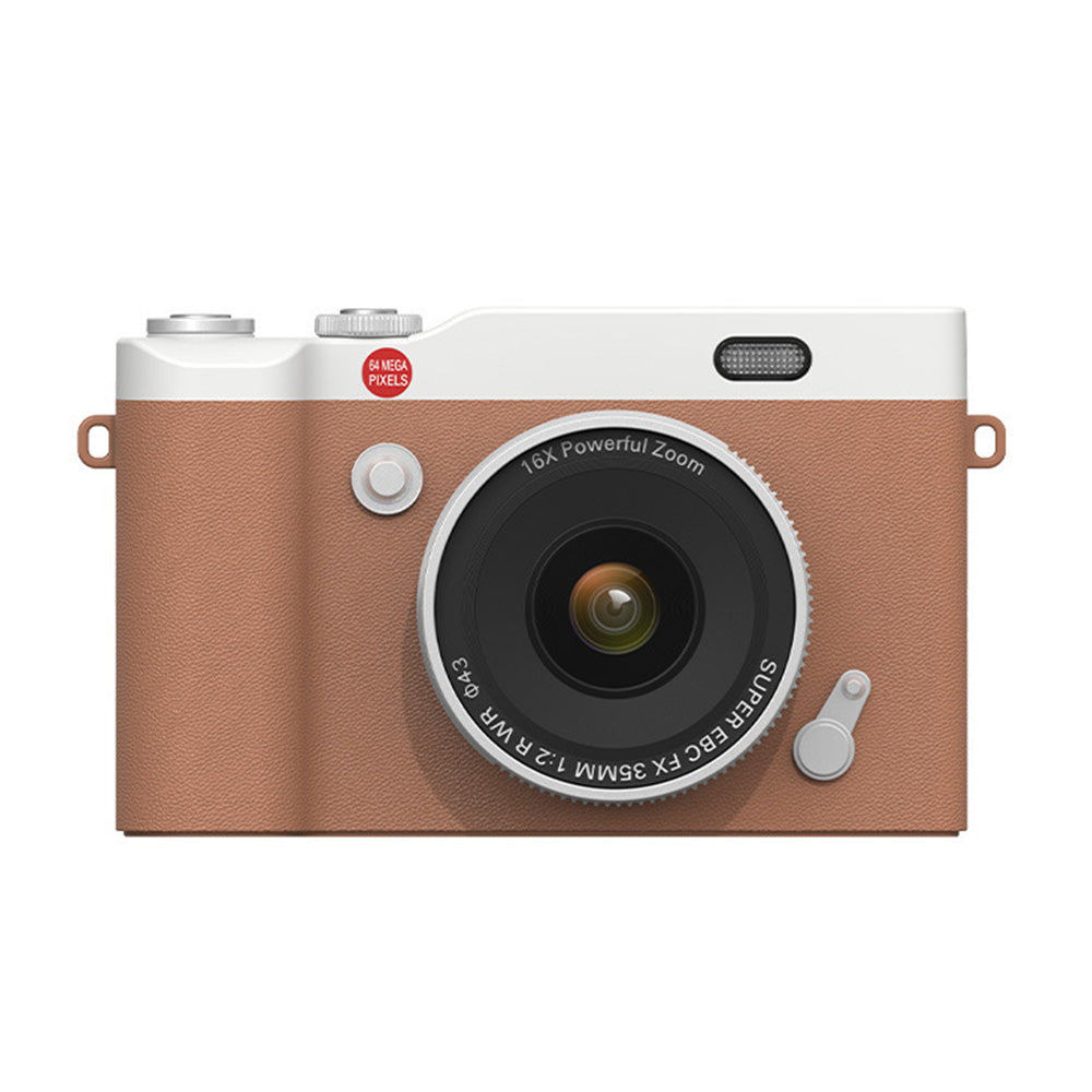 4K 64MP Vlogging Camera with Flip Screen & 16X Digital Zoom Brown