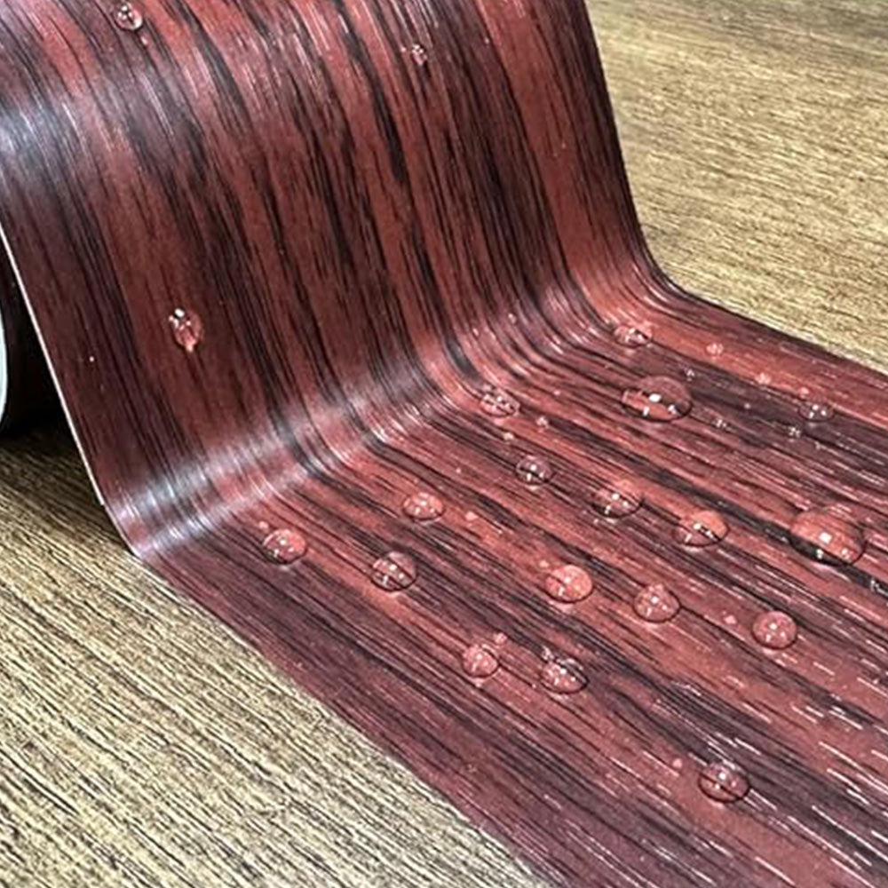 Peel and Stick Wood Grain Border Waterproof Sticker Self Adhesive for Wall-red
