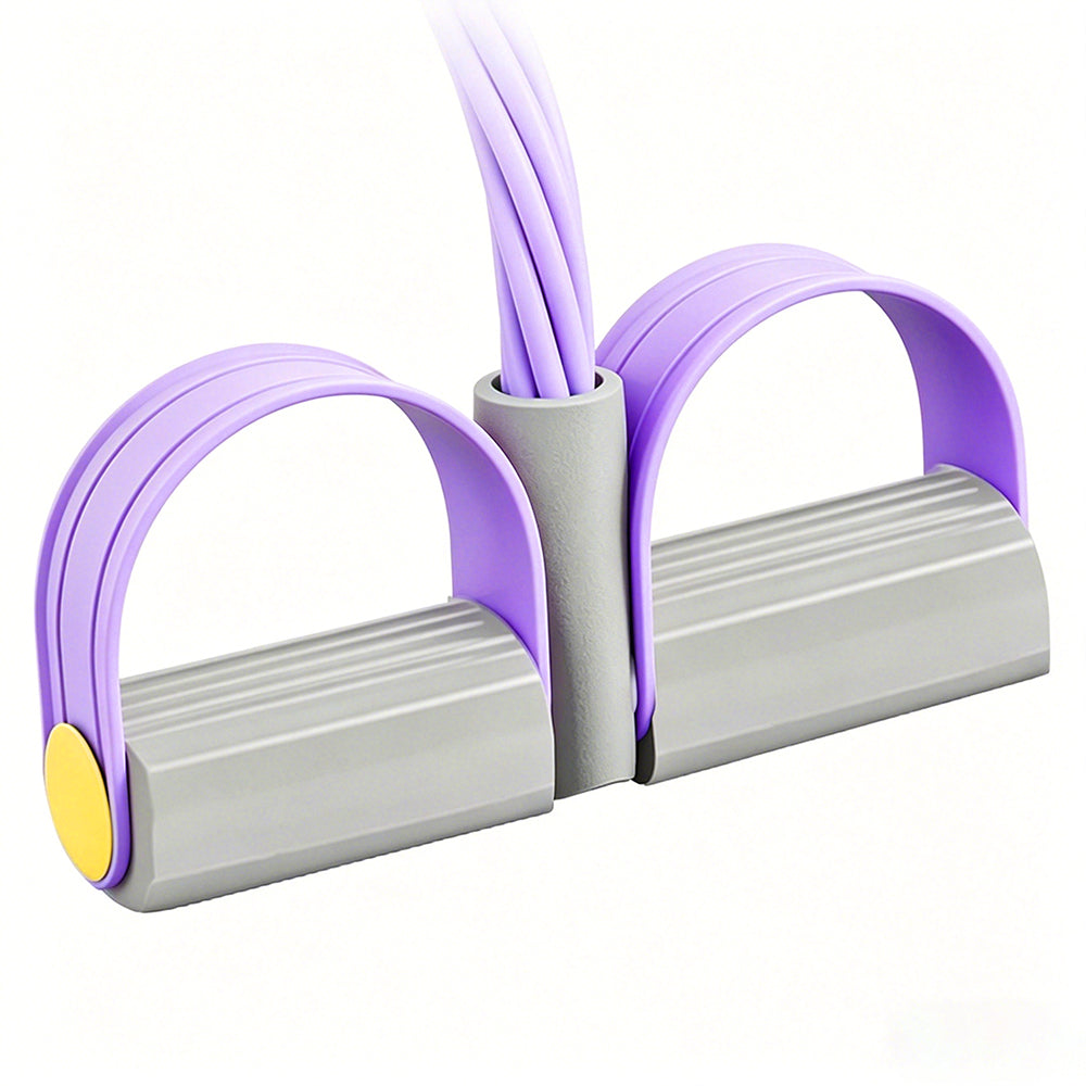 6 Tube Multifunction Pedal Resistance Band with Hand for Sit Up Home Gym Workout-Purple