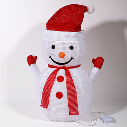 Telescopic Christmas Yard Signs with Stakes Lighted Xmas Signs Indoor Outdoor Decor Snowman Style