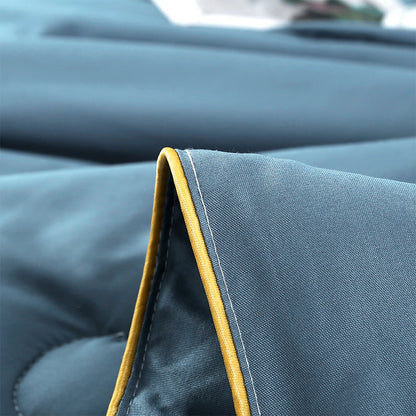 4 Pieces Set Summer Cool Feeling Bedding Set Air Conditioning Comfy Comforter Pillowcase Bed Sheet Blue