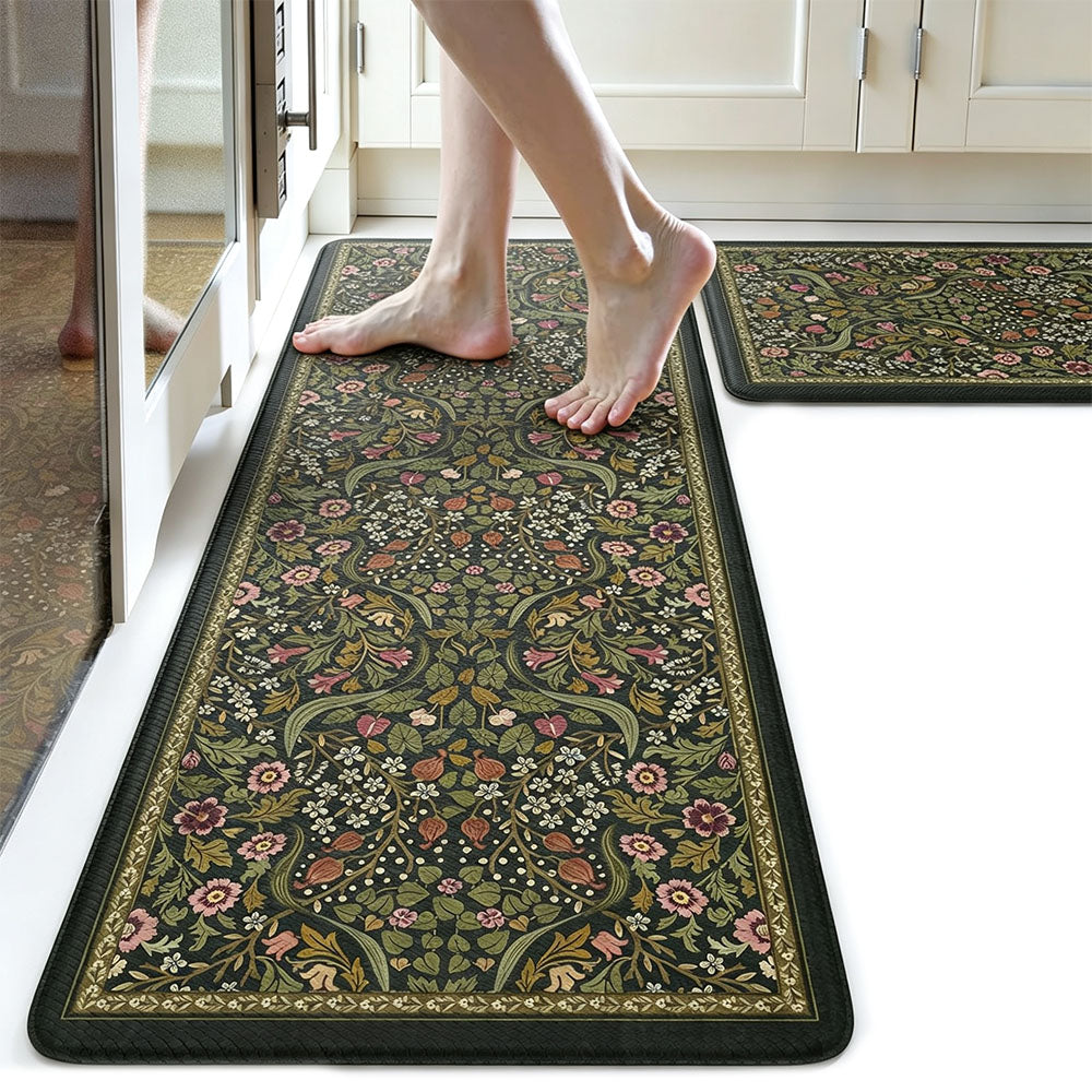 2 Piece Diatomite Kitchen Floor Mat Set - Grey