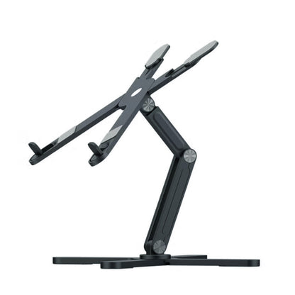 360 Degree Rotating Aluminum Laptop Stand Adjustable Desktop Notebook Holder Gray