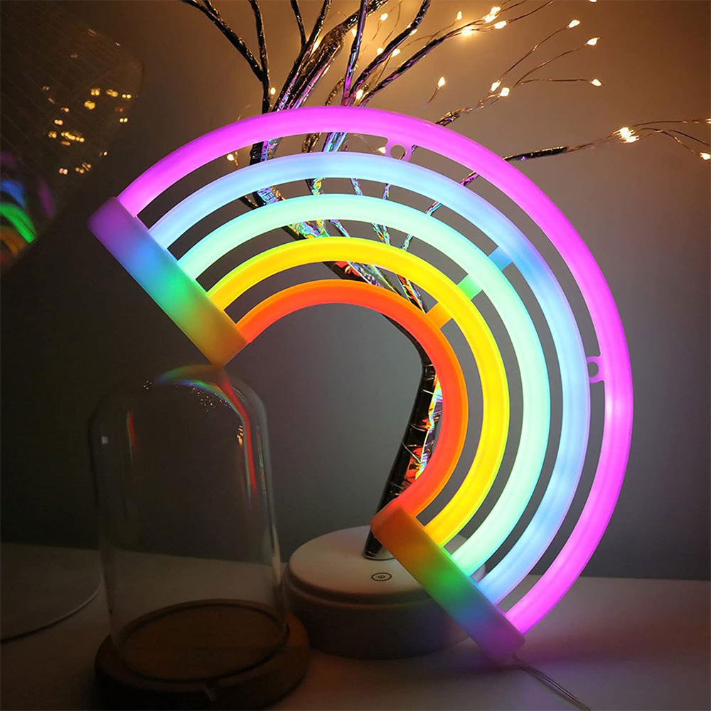 LED Cat Rainbow Neon Sign Night Light Lamp for Bedroom Wall and Bedside Decor Style 3