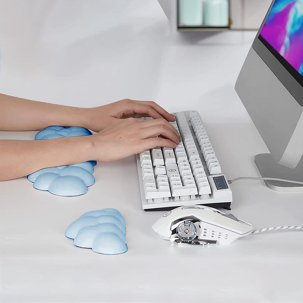 Ergonomic Wrist Rest for Computer Laptop Cloud Keyboard Wrist Rest Pad Set Blue