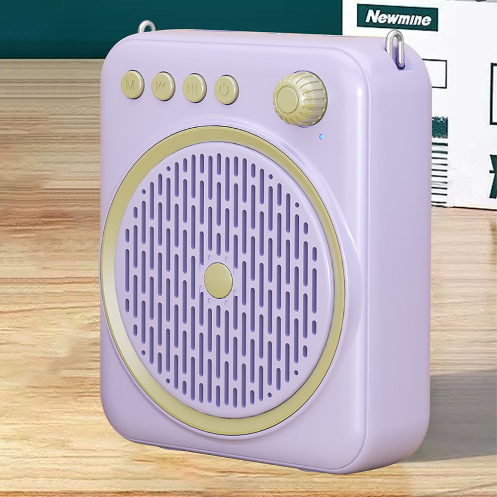 Portable Bluetooth Voice Amplifier Rechargeable Speaker with Wired Microphone Purple