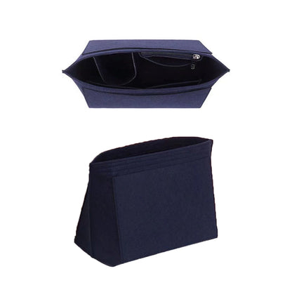 Felt Purse Insert Organizer Interior Zipper Storage Bag for Handbag Tote Bag Insert Bag Navy