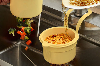 Sink Strainer Basket Faucet Hanging Kitchen Sink Stopper for Fruit Vegetable-Yellow