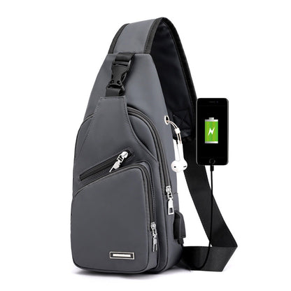 Men Chest Bag Shoulder Backpack Cross Body Satchel Travel Sling   Bag Grey