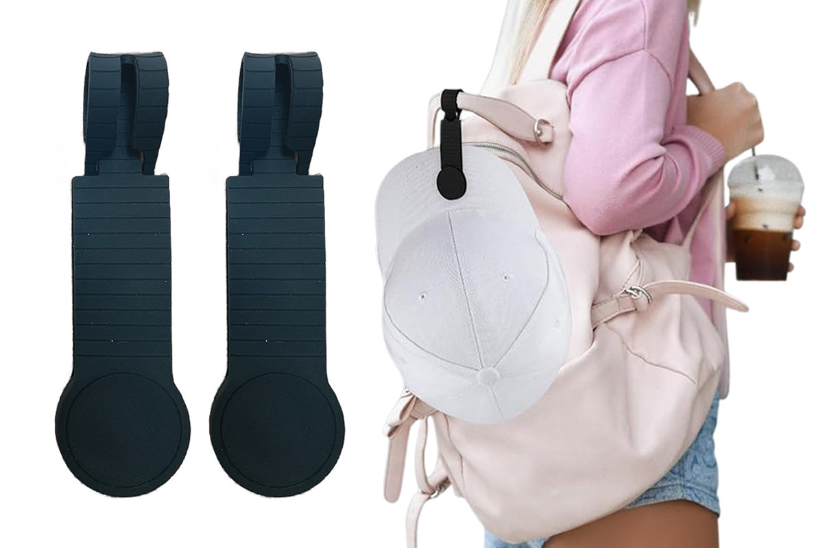 2Pcs For Luggage Magnetic Hat Clip Travel Accessories Hat on Bag Clip Hat Holder-Black