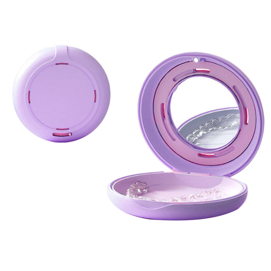 Mouth Guard Case with Mirror Retainer Case Night Guard Storage Box Purple