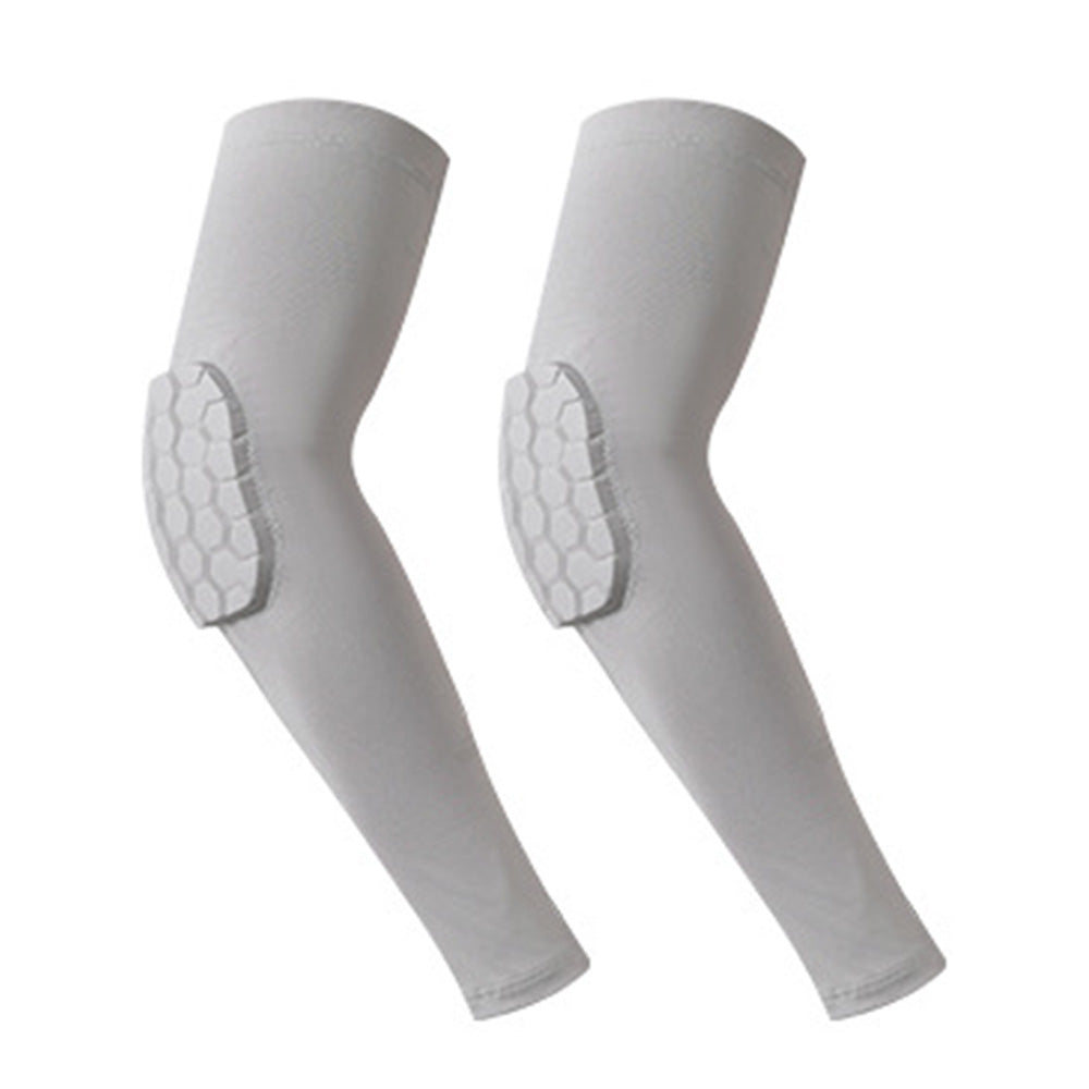 Pair of Elbow Sleeve Support Brace Pads Compression Arm Guard Gym Sports Protector Gray