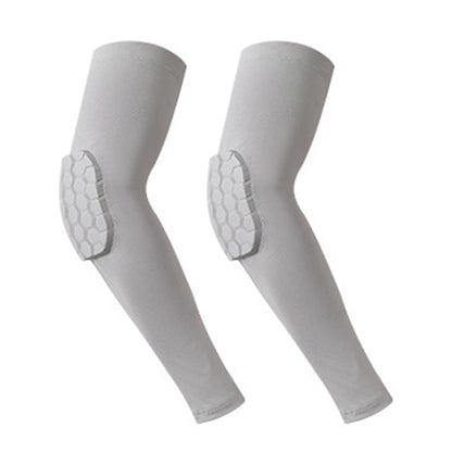 Pair of Elbow Sleeve Support Brace Pads Compression Arm Guard Gym Sports Protector Gray