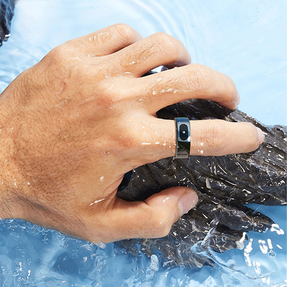 Smart Ring Health Tracker Ring with Touch Control - Black