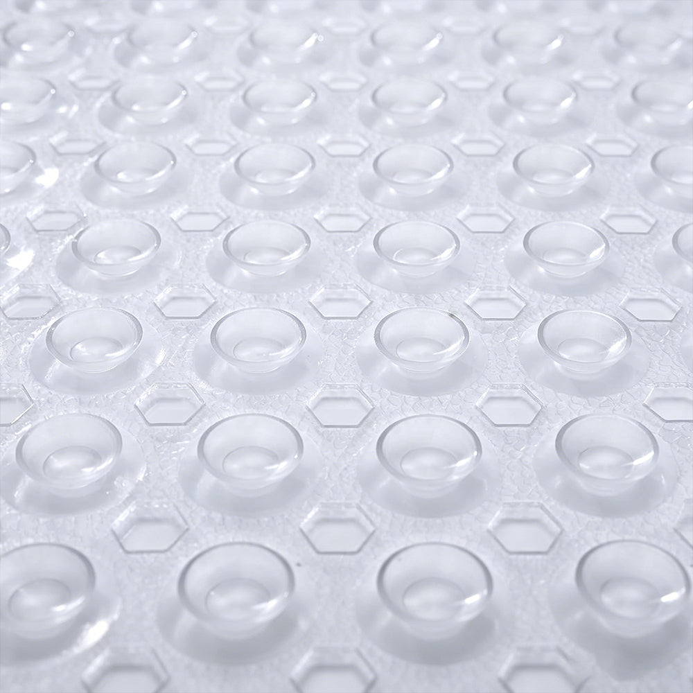 Bathtub Bubble Mat 100x40cm Non Slip Bath Mat with Drain Holes for Shower-White
