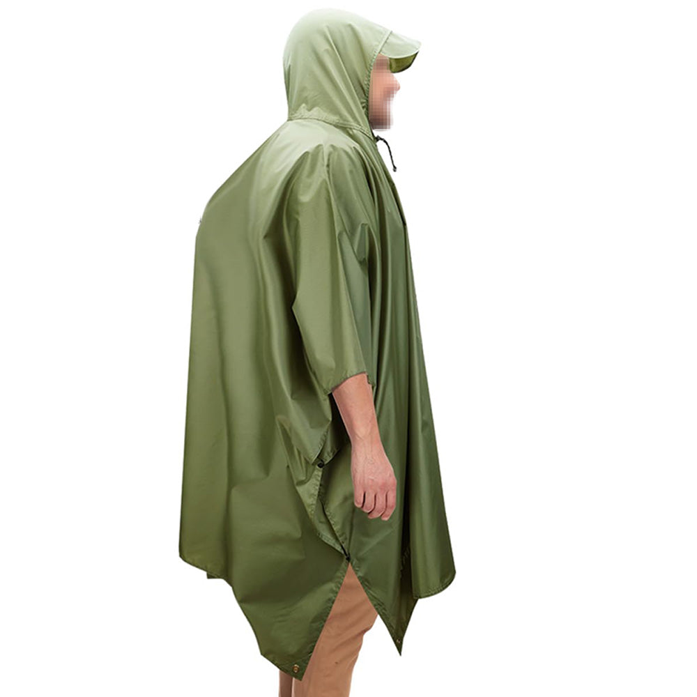 3 in 1 Portable Rain Poncho Waterproof Lightweight Emergency Raincoat with Pocket-Green