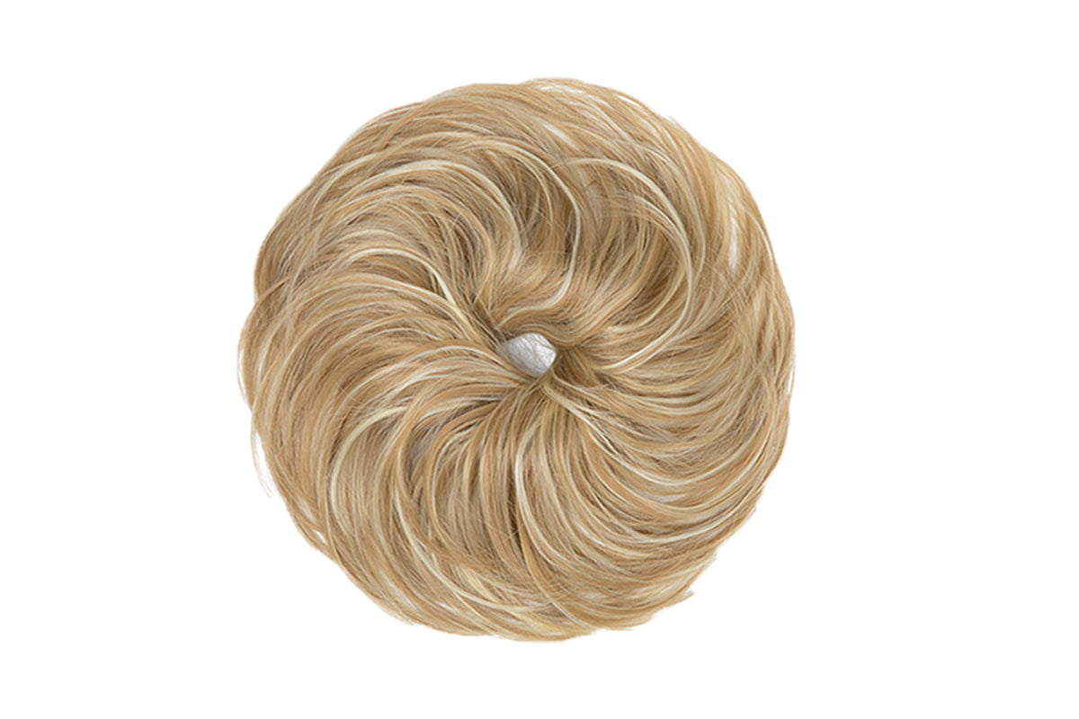 2Pcs 20CM High-Temperature Fiber Natural Messy Bun Scrunchy Thick Messy Bun Hair Piece-Blonde