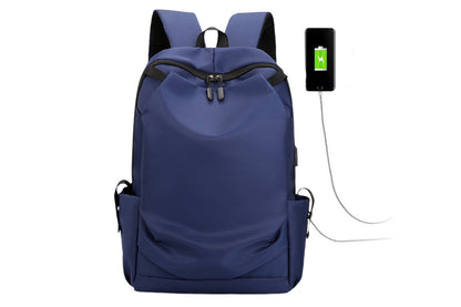 Business Laptop Backpack Anti-Theft USB Charging Port External Headphone Jack for Mens Womens -Blue