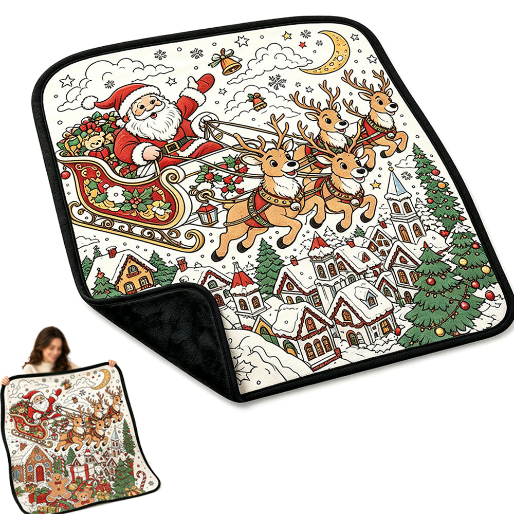 DIY Coloring Graffiti Christmas Blanket Drawing Blanket for Adults - Style5