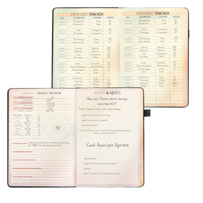 Monthly Budget Planner with Expense Tracker Notebook Undated Bill Organizer Account Book Black