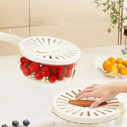 Pcs Multifunctional Draining Bowl Drainage Basket Funnel Fruit Vegetable Washing Basket White