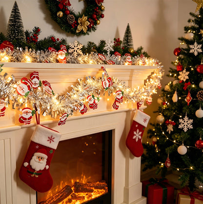 2 Pack Christmas LED String Lights LEDs Battery Powered Garland - Silver