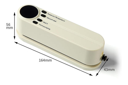 Portable Mini Vacuum Sealer for Food Storage with Rechargeable Handheld Sealing and Air Pump -White