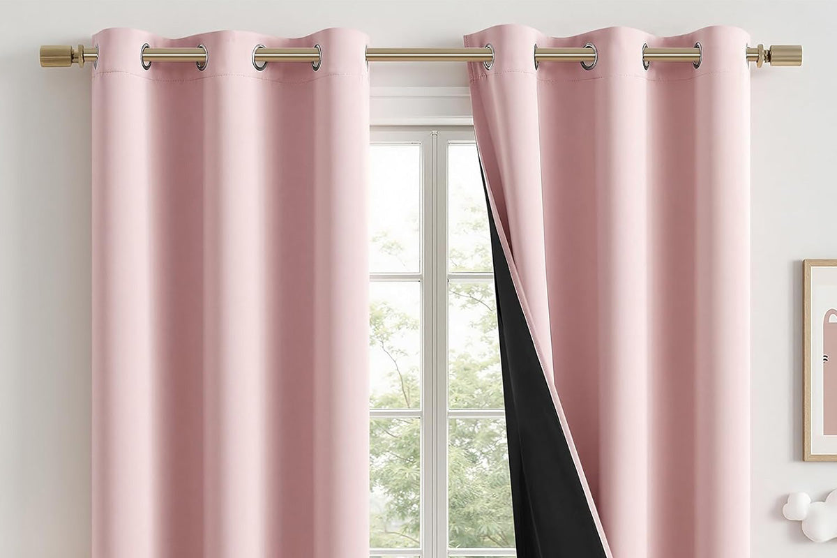 2 Pack 100 Percent Blackout Curtains - Pink