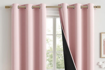 2 Pack 100 Percent Blackout Curtains - Pink