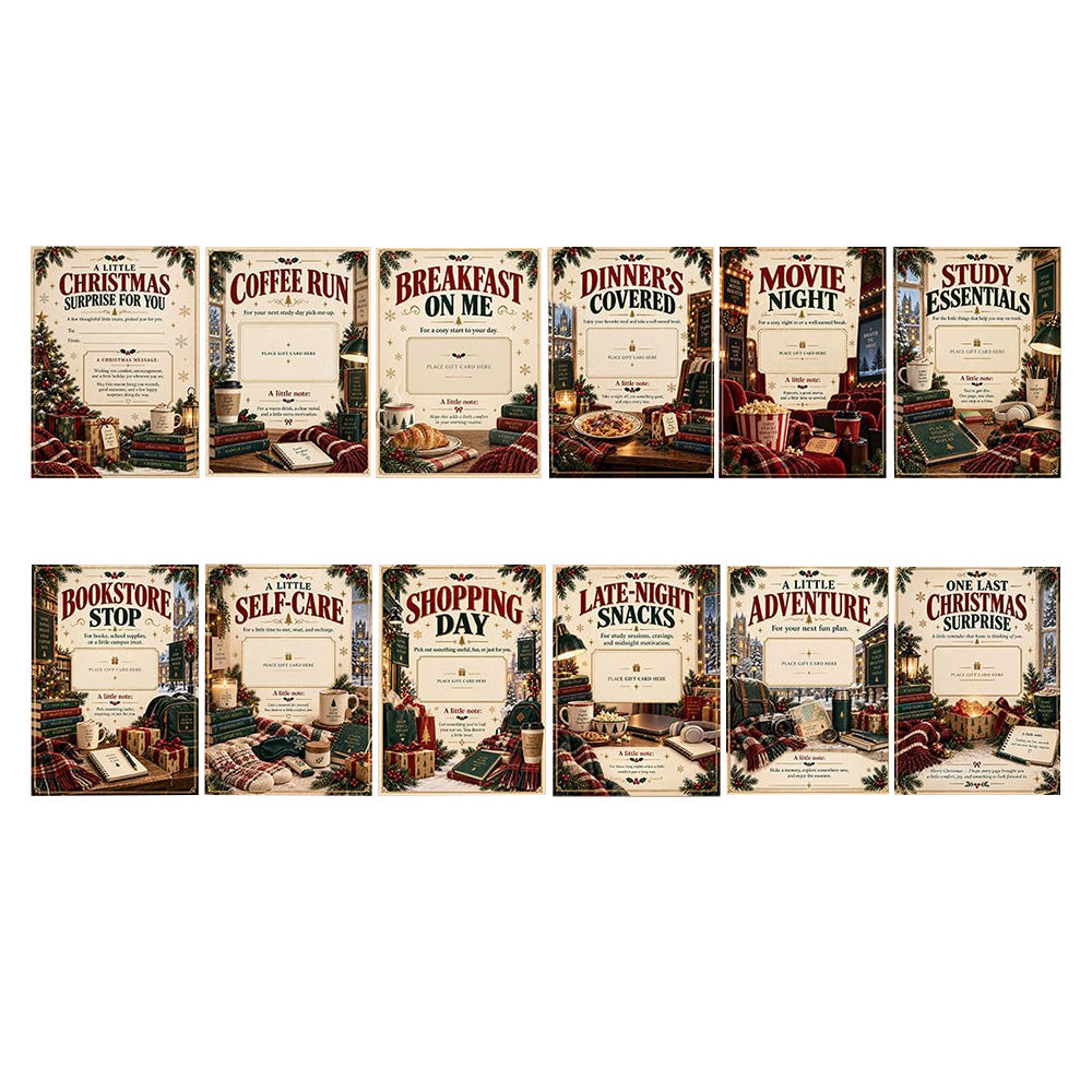DIY Christmas Gift Card Book with Spiral Binding and Handwritten Notes - Style3