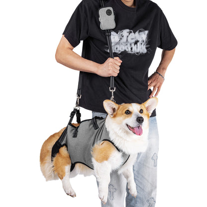 Pet Sling Carrier Bag Dog Puppy Lift Harness Vest Travel Tote Shoulder Bag -Grey
