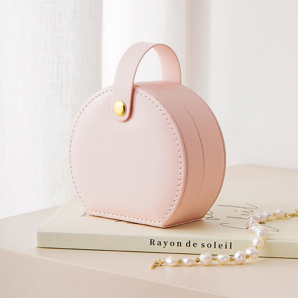 Travel Jewelry Case with Detachable Handle Accessory Organizer Pink