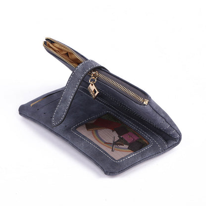 Women Wallet Multi Card Position Clutch Female Multi-Function Coin Purse-Dark Grey