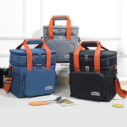 Portable Lunch Bag Thermal Insulated Food Container Cooler Bag for Outdoor  Camping Work School Black